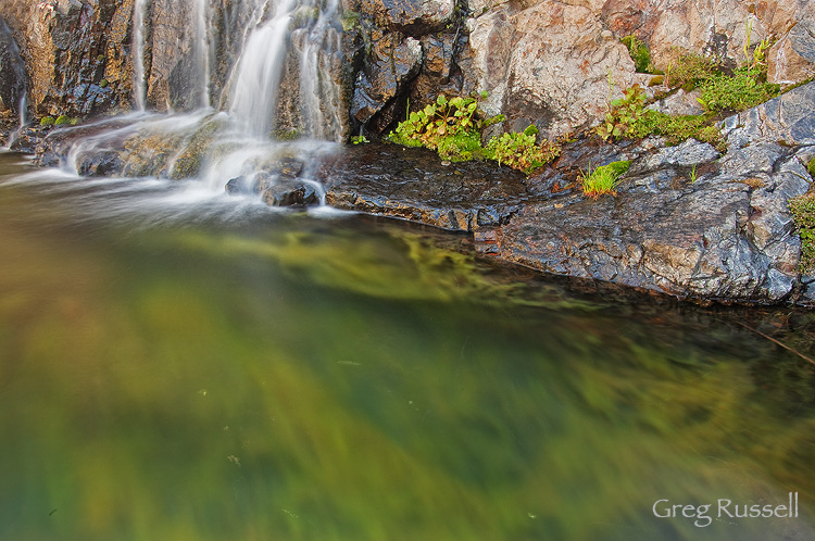 image of the colorful rocks at upper hot springs falls in the santa ana mountains of southern california