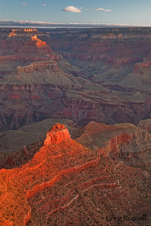 sunrise colors on cedar ridge, near yaki point, grand canyon, grand canyon national park, arizona