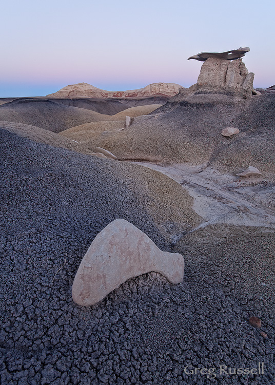 landscape in the bisti badlands of northwestern new mexico