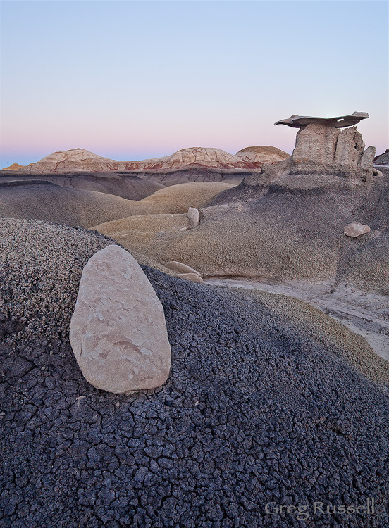 landscape in the bisti badlands of northwestern new mexico