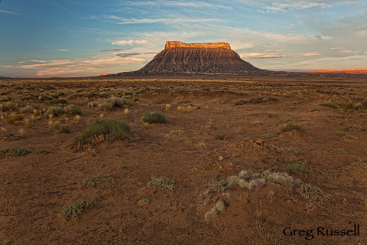 Factory Butte at dawn, near Hanksville, Utah