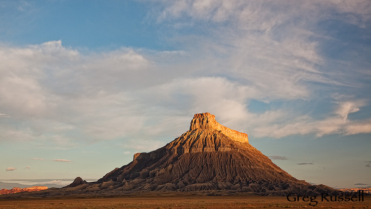 Factory Butte at dawn, near Hanksville, Utah