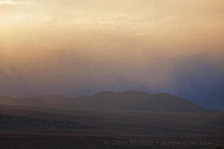 Stormy sunset in the Inyo Mountains, California